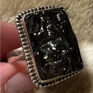 925 sterling silver elite shungite ring size 8